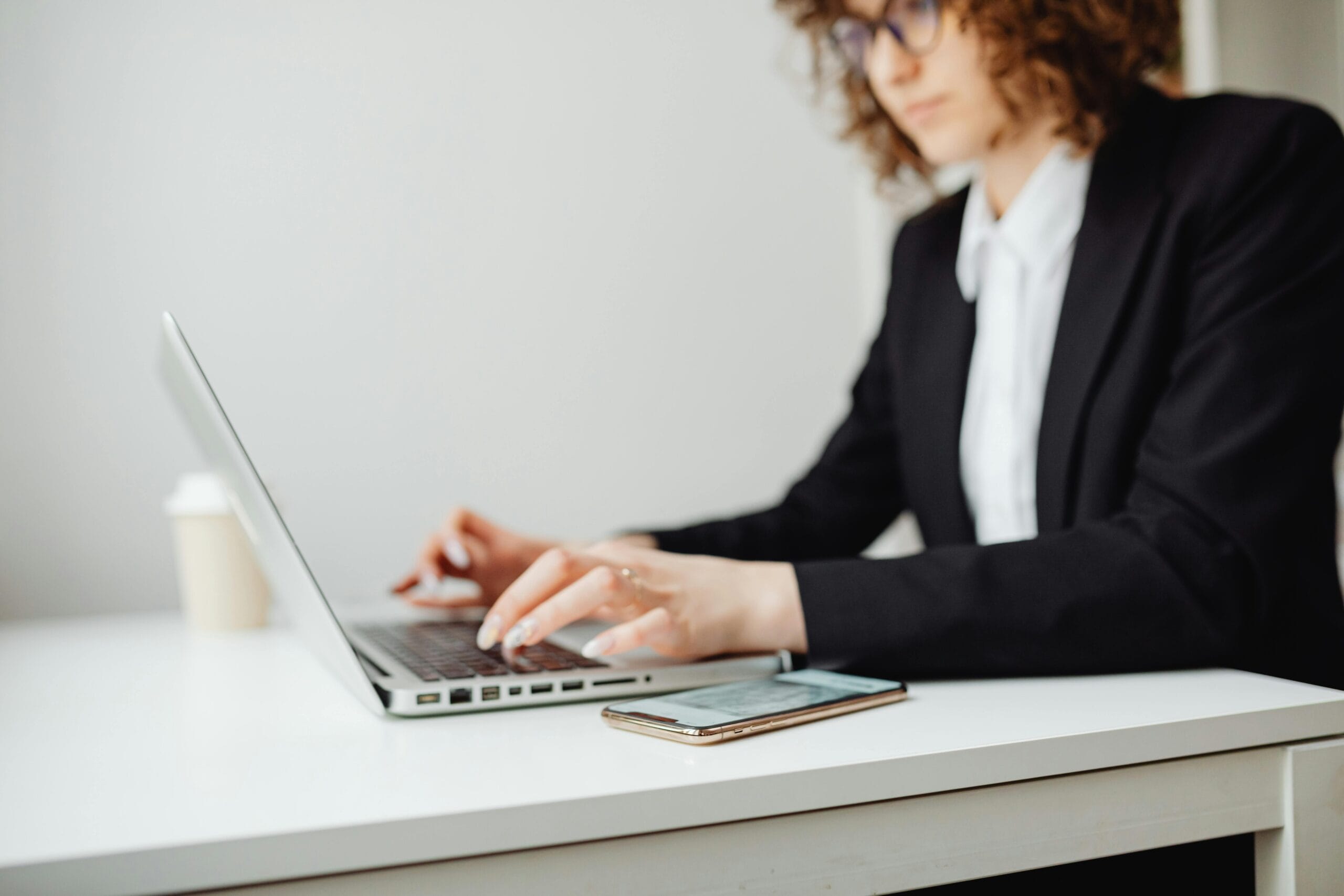 A woman with laptop