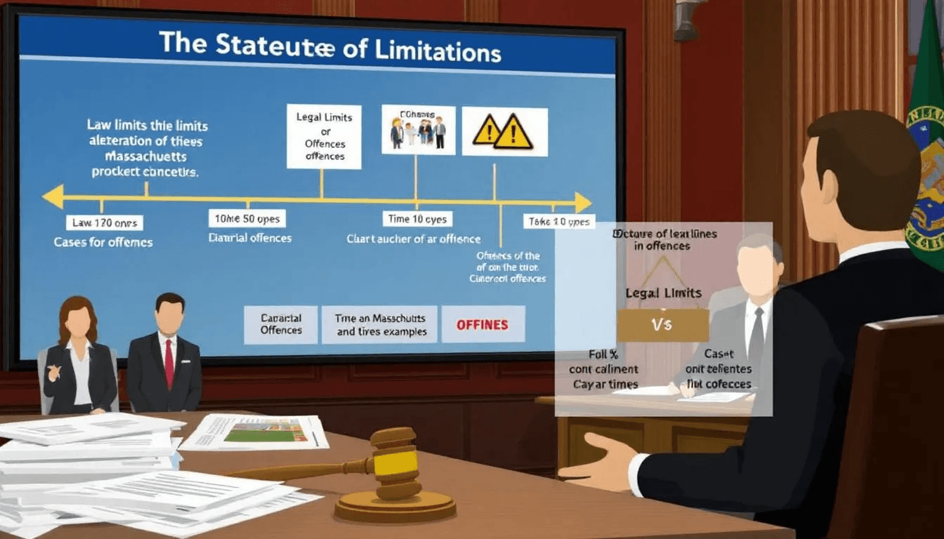 An illustration representing the concept of statute of limitations in Massachusetts.