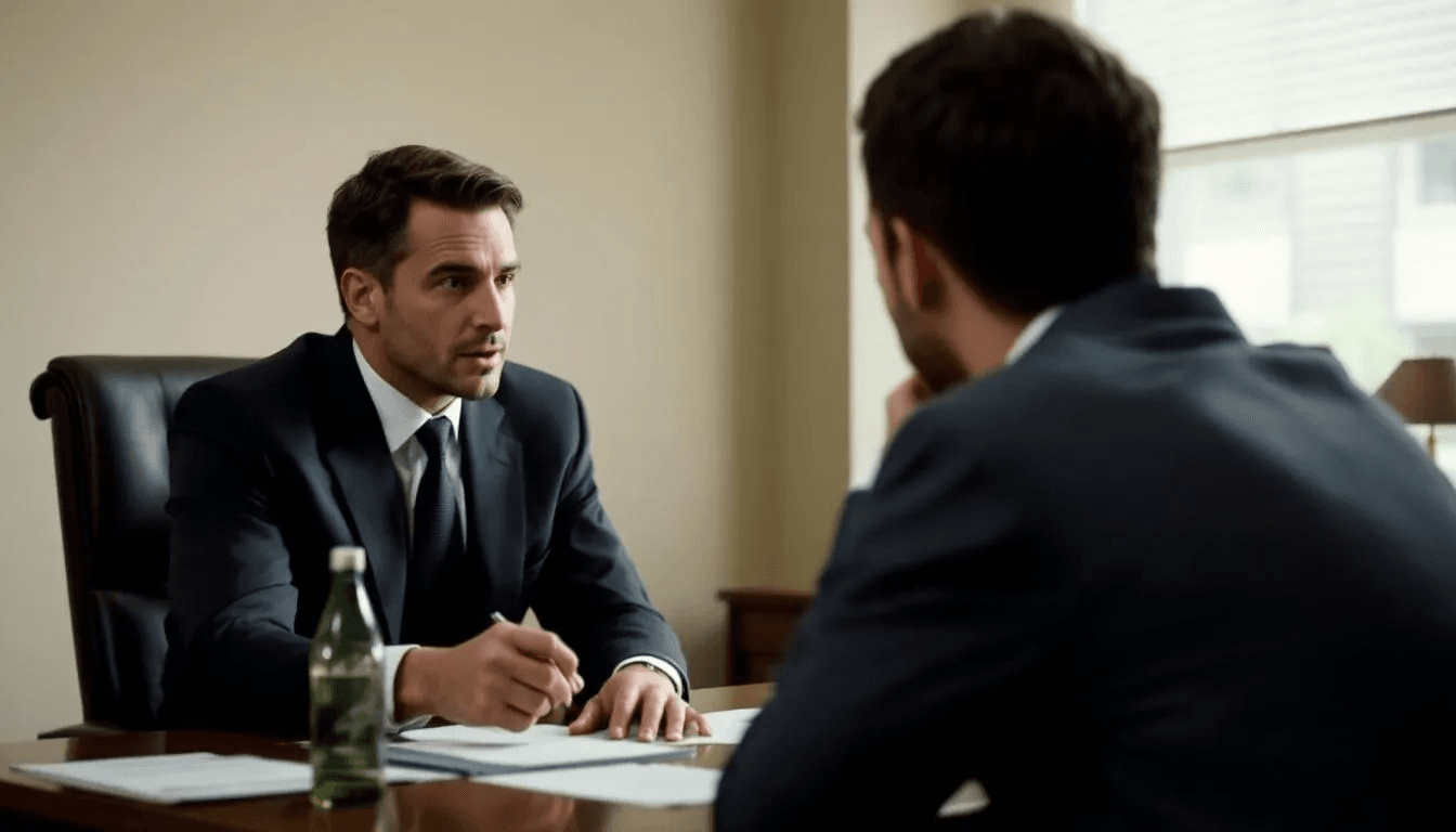 A lawyer consulting with a client about debt collection laws and their rights.