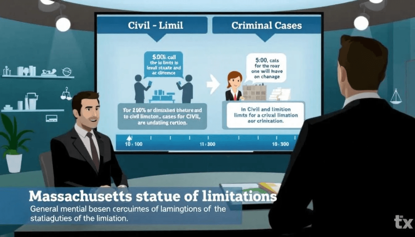 An infographic outlining the general overview of Massachusetts statute of limitations.
