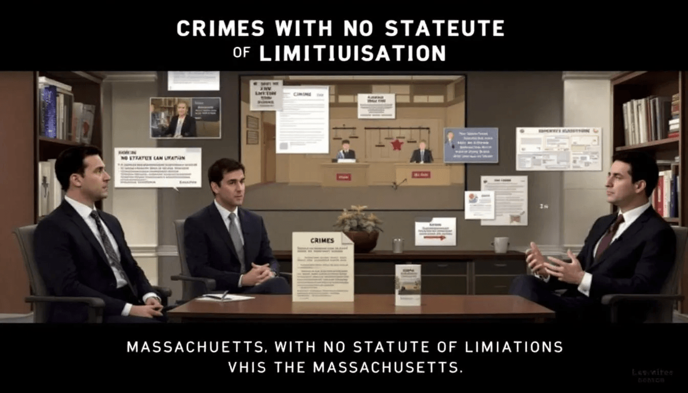 A visual representation of crimes with no statute of limitations.