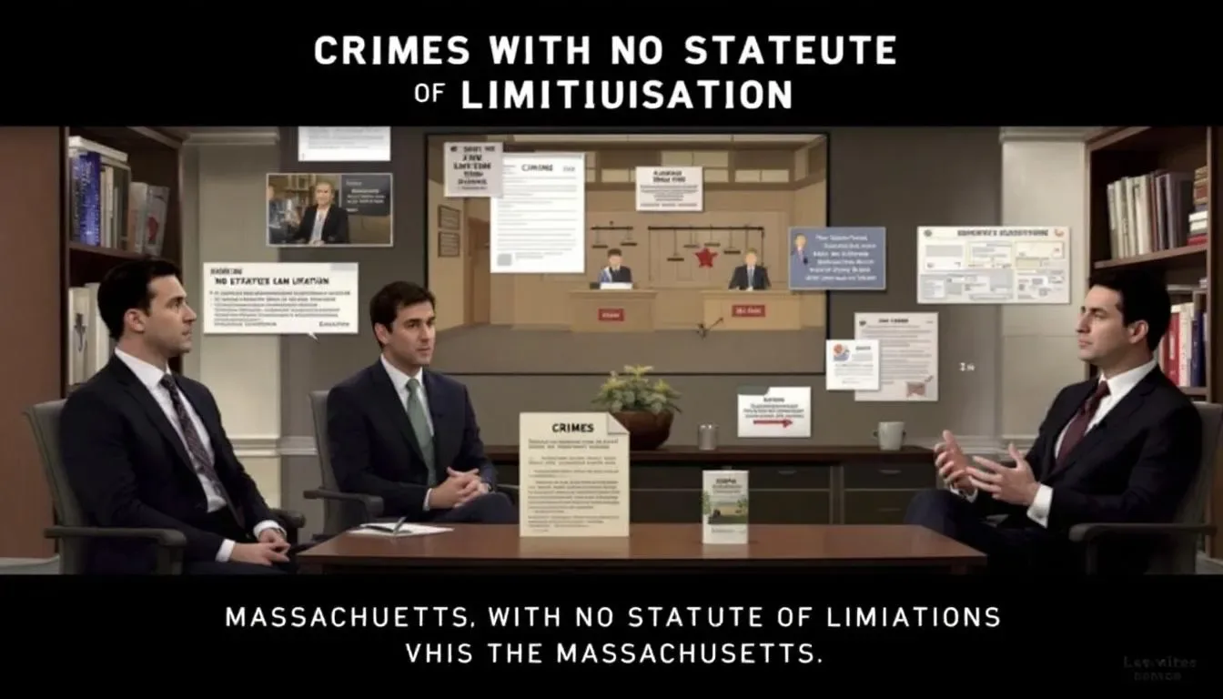 A visual representation of crimes with no statute of limitations.