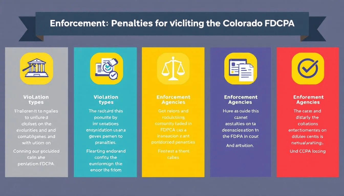 Enforcement and penalties for violating the Colorado FDCPA.