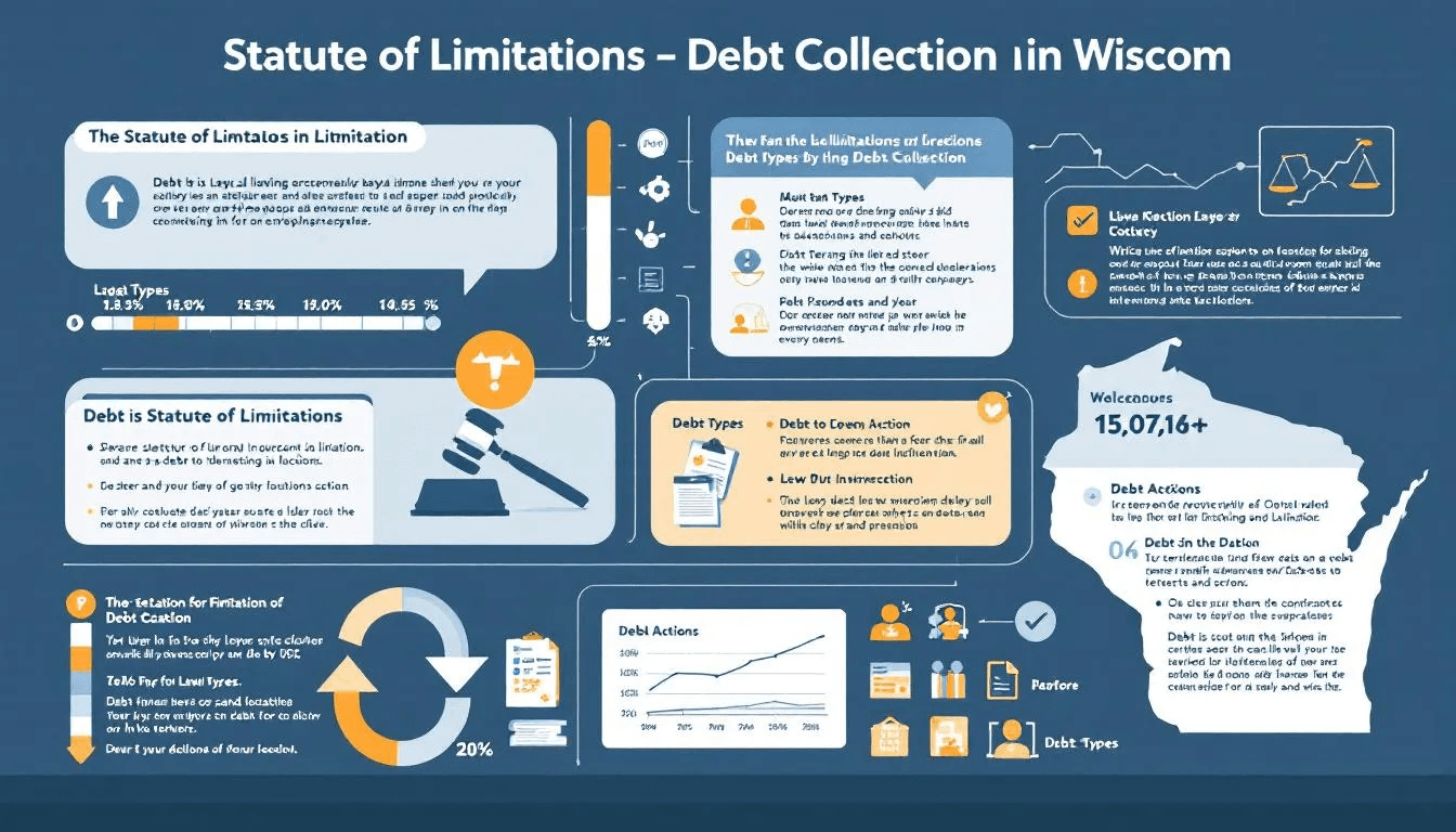A representation of the statute of limitations for debt collection in Wisconsin.