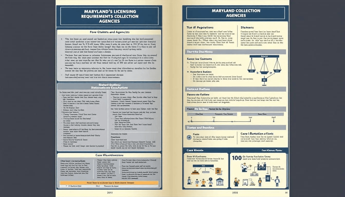 A visual representation of Maryland's licensing requirements for collection agencies.