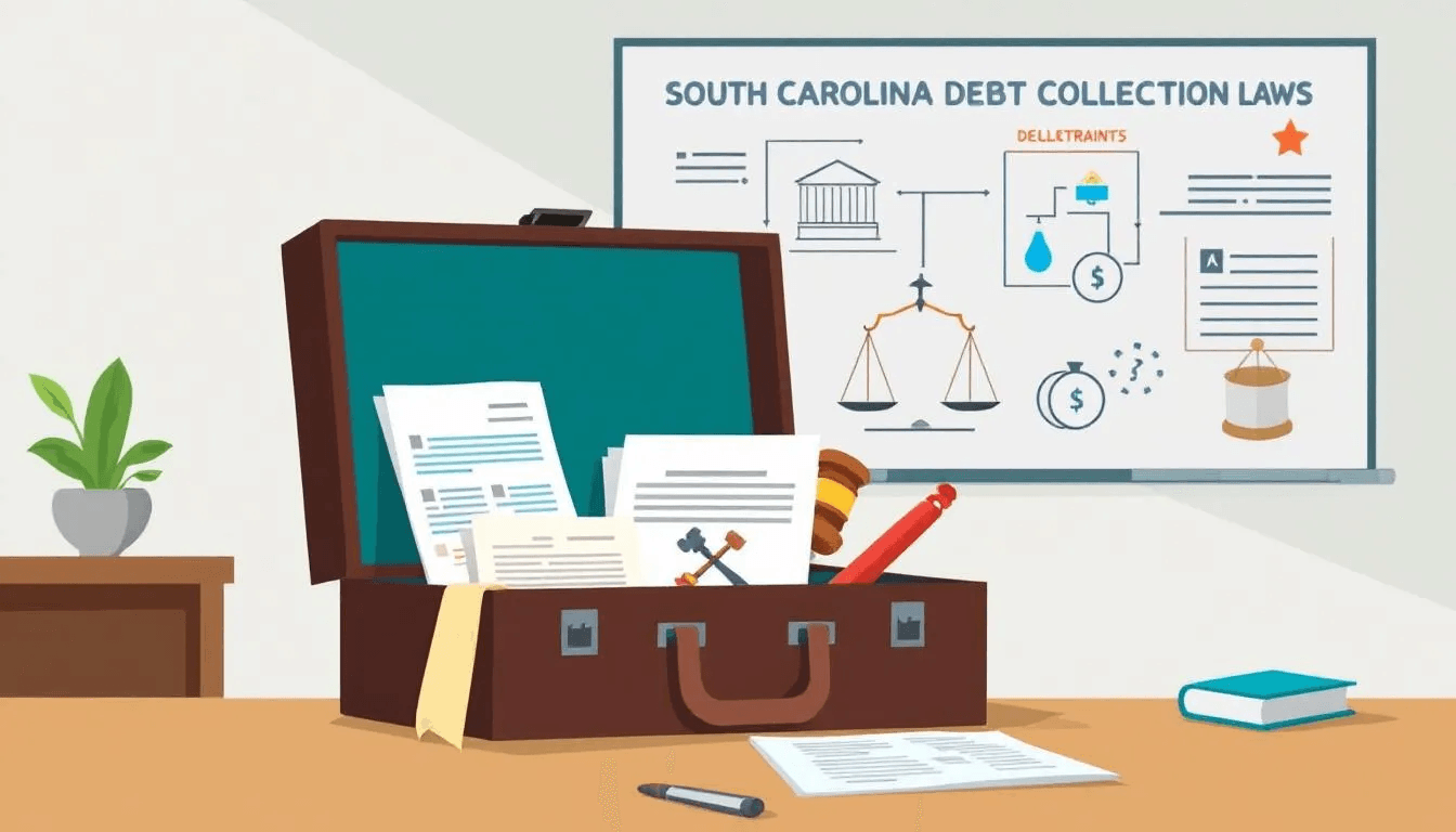 An image representing seeking legal help for debt collection issues, featuring a lawyer's briefcase.
