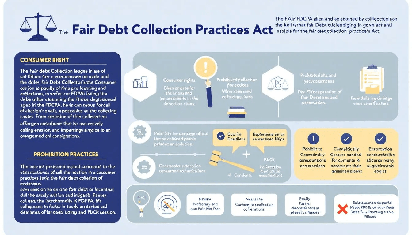 An overview of the Fair Debt Collection Practices Act (FDCPA) illustrated with a conceptual image.