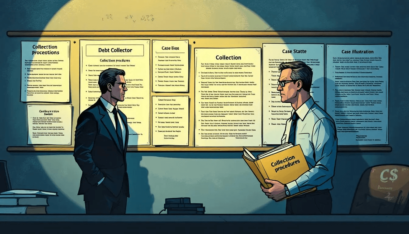 An illustration representing debt collectors and their role in debt collection.