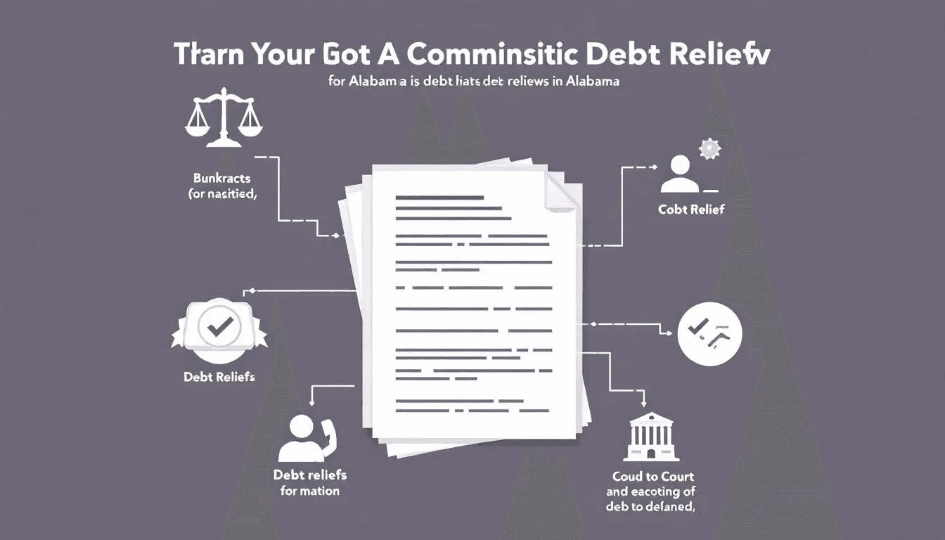 A visual representation of options for debt relief in Alabama.