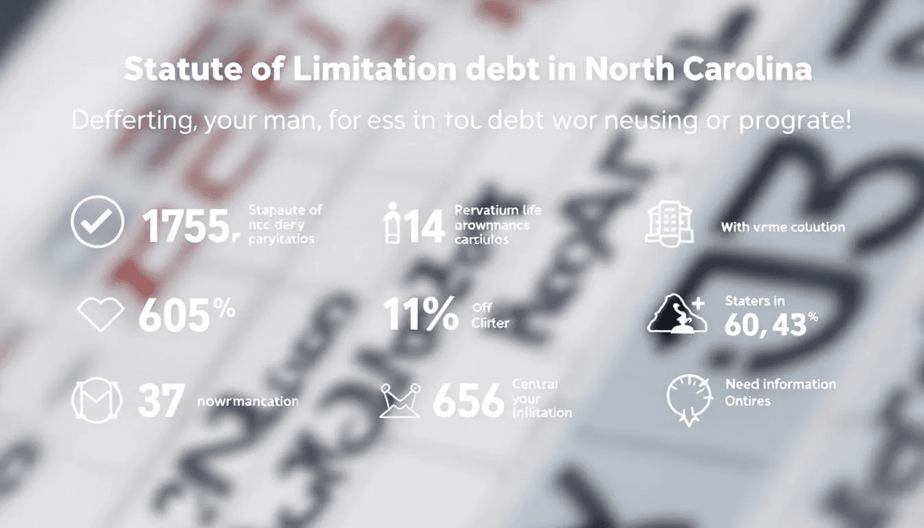 A visual representation of the statute of limitations on debt in North Carolina, featuring a blurred calendar.