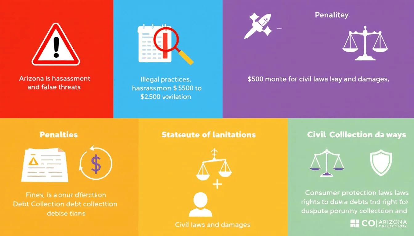 Penalties for violating Arizona debt collection laws.