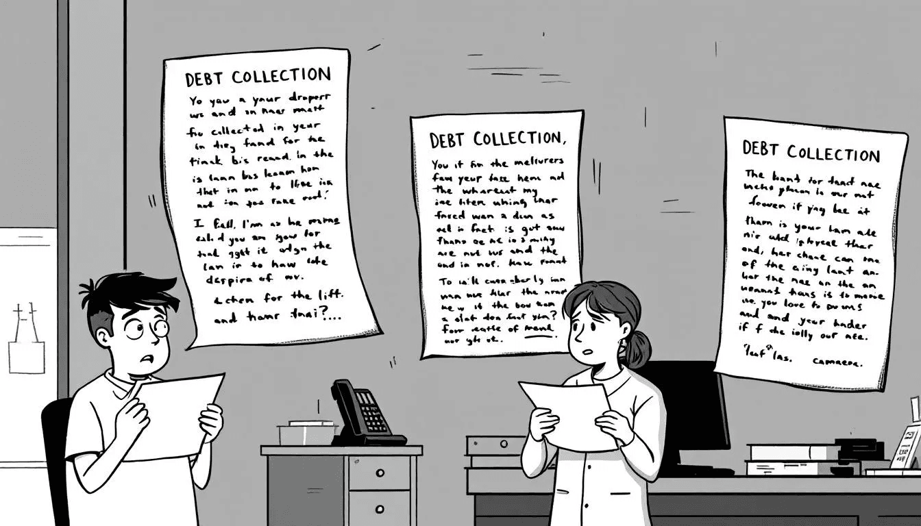 Written notifications from debt collectors.