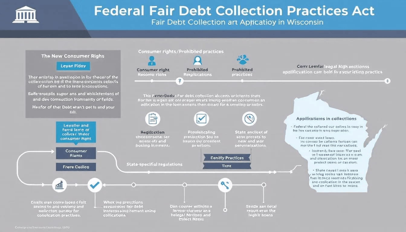 A visual representation of the Federal Fair Debt Collection Practices Act and its application in Wisconsin.