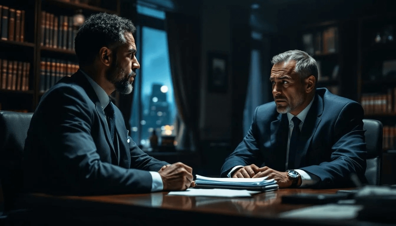 A scene depicting legal rights when dealing with debt collectors.